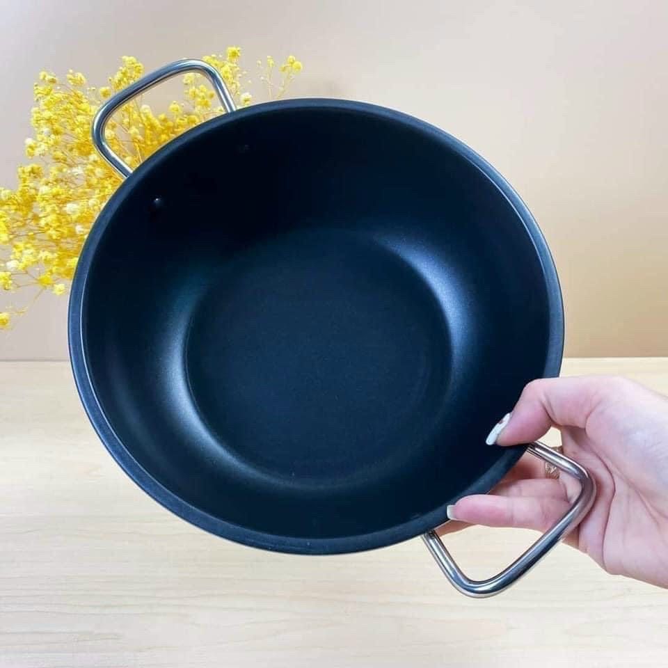NỒI CHẢO 20cm VUNG KÍNH ĐÁY 2 lỚP CAVALI